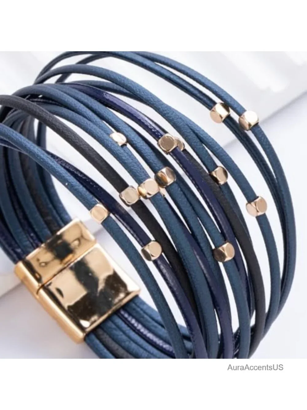 Stackable Beaded Leather Wrap Bracelet Boho Western Country Beach Jewelry